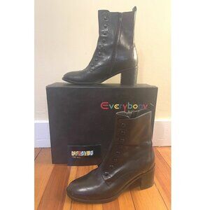 Everybody by BZ MODA Paloma Mid-Calf Black Leather Boot Euro 39.5